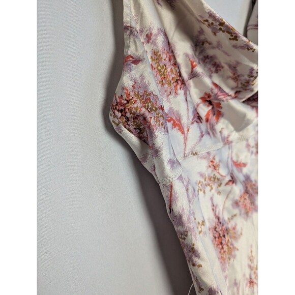 Victorias Secret M Pink Cream Floral Satin Mini Night Gown Nightie Slip Dress Pj - Picture 6 of 13